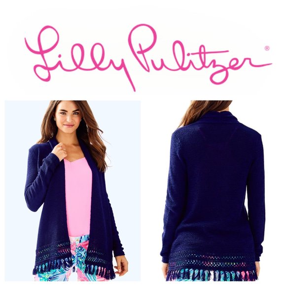 Lilly Pulitzer Sweaters - LILLY PULITZER 'Juliette' Navy Blue Cardigan
